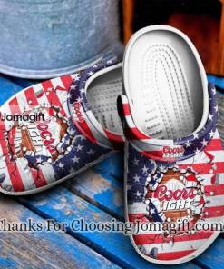Amazing Coors Light Broken Brick American Flag Crocs Gift 1 1
