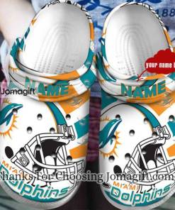 Miami Dolphins American Flag Breaking Wall Crocs Clog Shoes