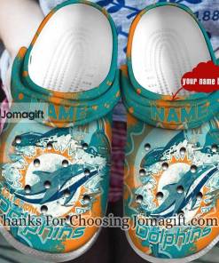 Miami Dolphins American Flag Breaking Wall Crocs Clog Shoes