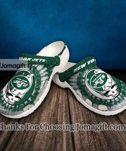 Custom New York Jets American Flag Breaking Wall Crocs Clog Shoes