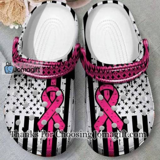 Breast Cancer Usa Flag Pink Crocs Gift