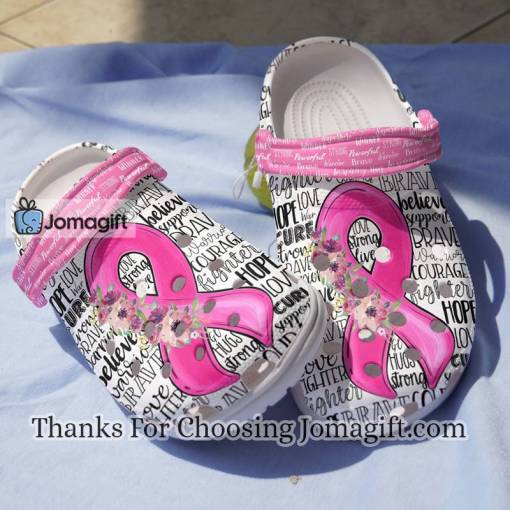 Breast Cancer Whitesole Ribbon Crocs Gift