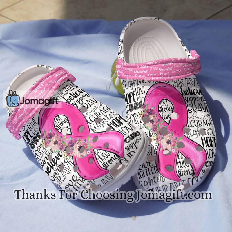 Breast Cancer Whitesole Ribbon Crocs Gift 1