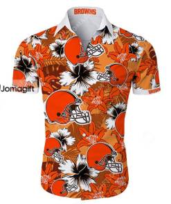Browns Hawaiian Shirt Tropical Flower Gift 2