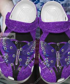 Butterfly Purple Bling Crocs Gift 1