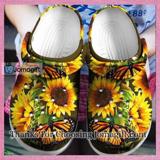 Butterfly Sunflower Crocs Gift
