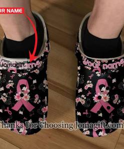 Custom Name Breast Cancer Crocs Gift 1