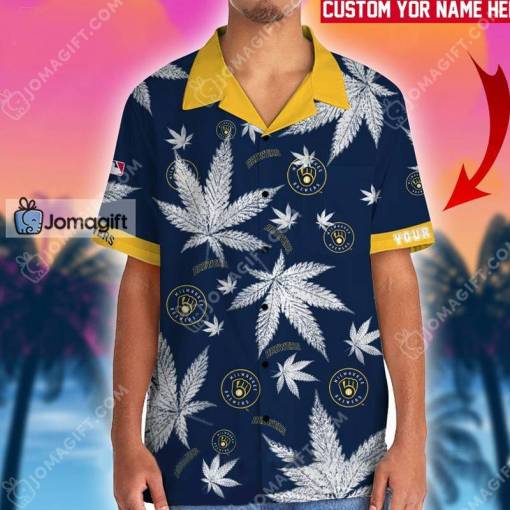 Custom Name Brewers Cannabis Hawaiian Shirt Gift