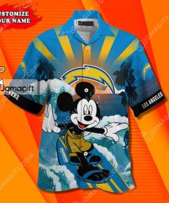 Custom Name Chargers Mikey Mouse Hawaiian Shirt Gift 3