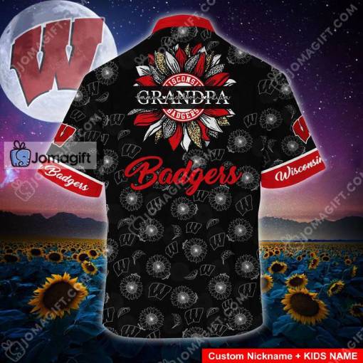 Custom Name Wisconsin Badgers Hawaiian Shirt Gift