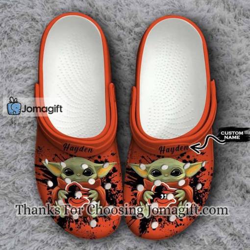 [Custom name] Baltimore Orioles Baby Yoda Crocs Gift