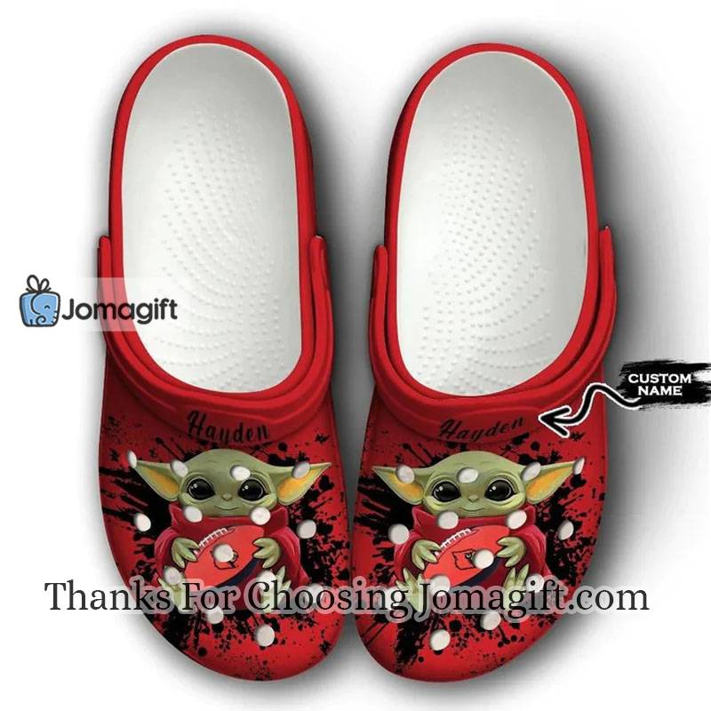 Custom name Louisville Cardinals Baby Yoda Crocs Gift 1
