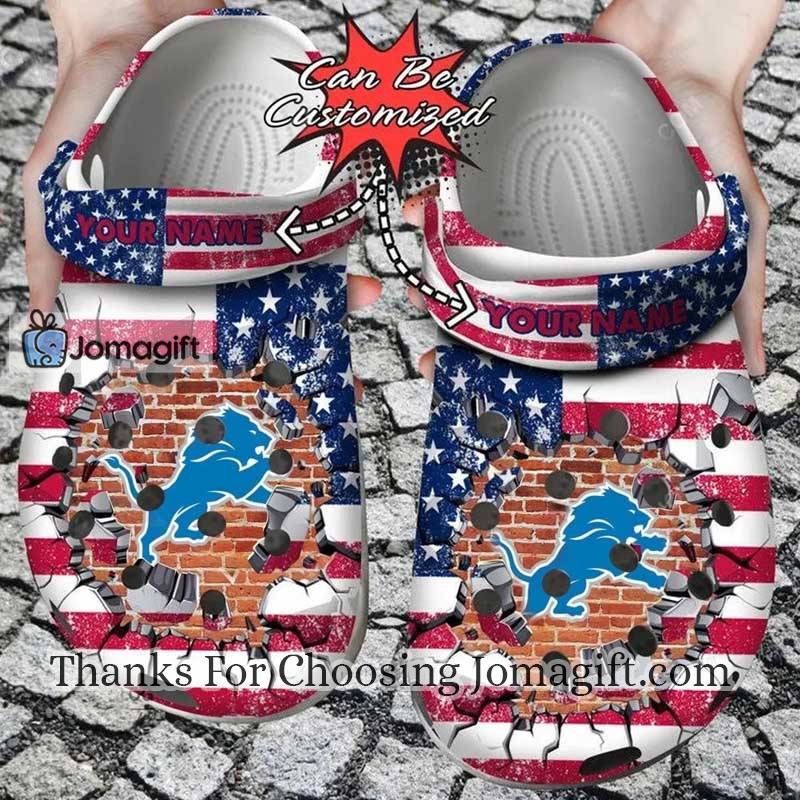Gorgeous Lions American Flag Breaking Wall Crocs Gift 2