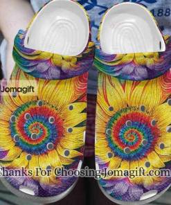 Hippie Sunflower Tie Dye Crocs Gift 1