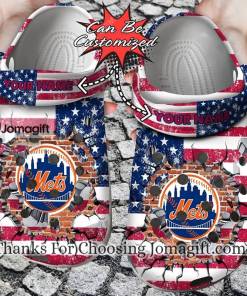 Custom New York Mets Ripped Claw Crocs Clog Shoes