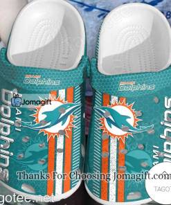 Miami Dolphins Hive Pattern Crocs Clogs Gift 1