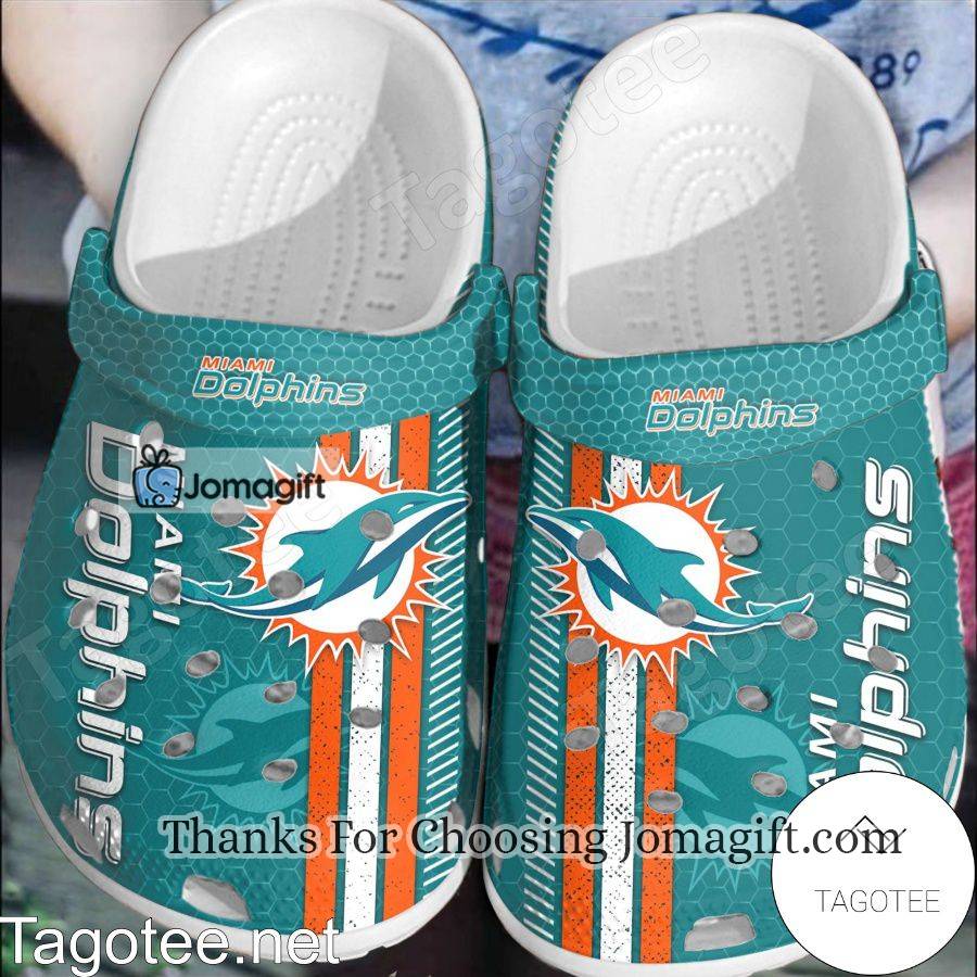 Miami Dolphins Hive Pattern Crocs Clogs Gift 1