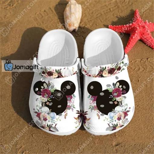 Mickey Ears Watercolor Floral Disney Crocs Gift