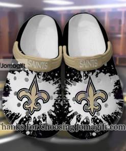 Custom New Orleans Saints Half Tone Drip Flannel Crocs Clog Shoes