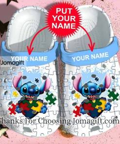 Personalized Autism Stitch Puzzle Pieces Crocs Gift 1