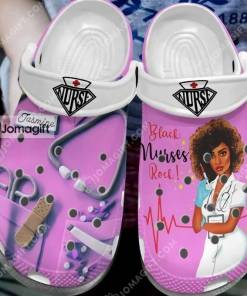 Personalized Black Nurses Crocs Gift 1