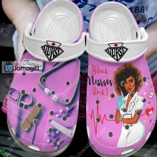 Personalized Black Nurses Crocs Gift