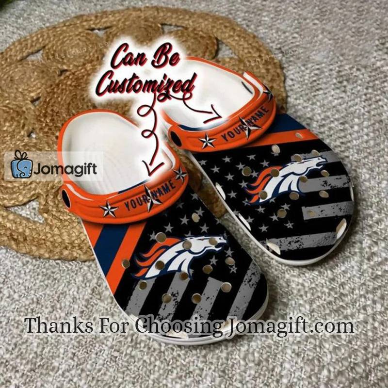 [Outstanding] Personalized  Broncos Flag Crocs Gift