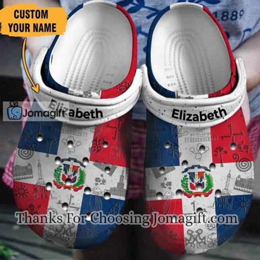 Personalized Dominican Flag Crocs Gift