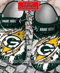 Personalized Green Bay Packers Ripped Claw Crocs Gift 1