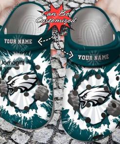 Personalized Hands Ripping Light Eagles Crocs Gift