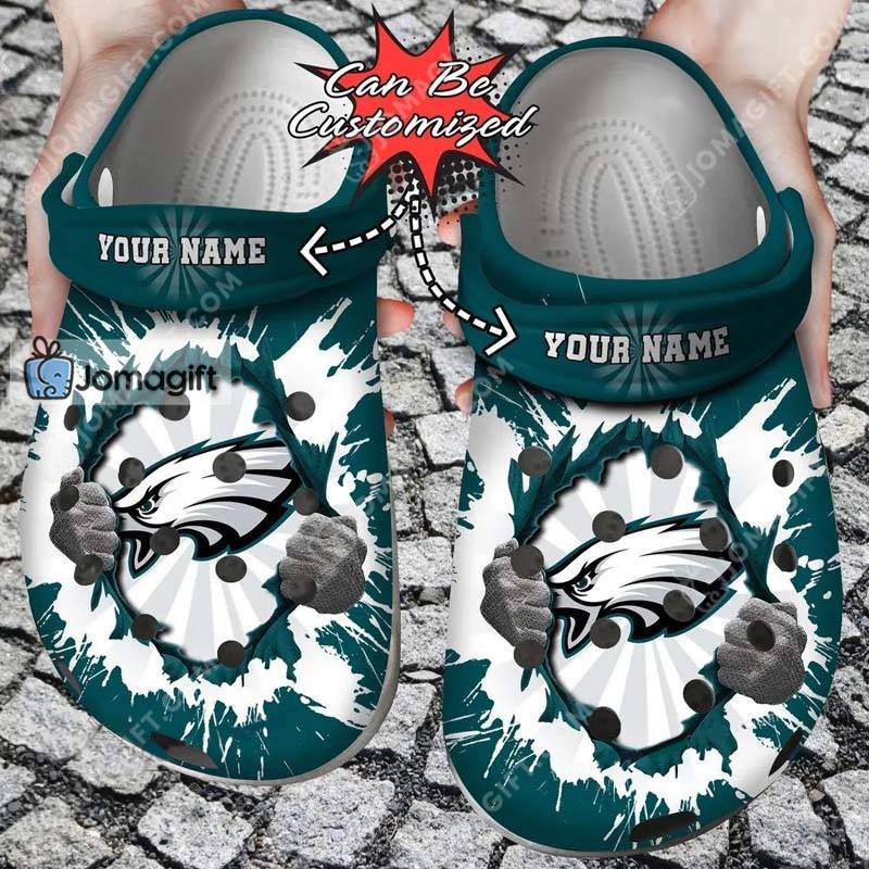 Personalized Hands Ripping Light Eagles Crocs Gift