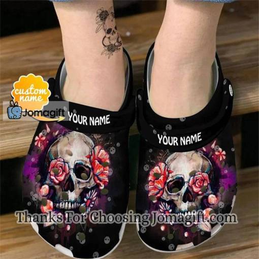 [Personalized] Rose Sugar Skull Crocs Shoes Gift