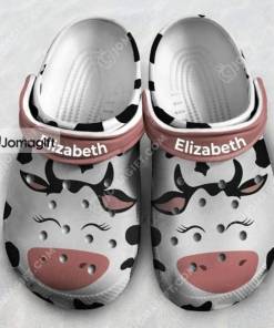 Personalized Smiling Dairy Cow Print Crocs Gift 1