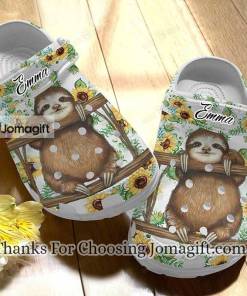 Personalized Sunflower Sloth Crocs Gift 1