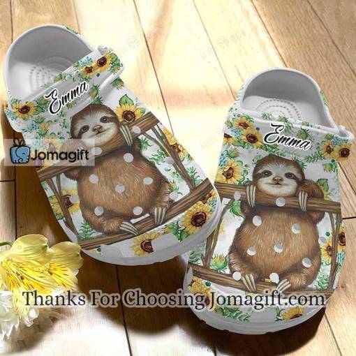 Personalized Sunflower Sloth Crocs Gift