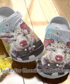 Piggy Cute Pig And Wild Flowers Crocs Gift 1
