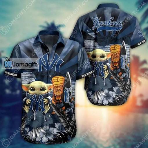 Yankees Hawaiian Shirt Baby Yoda Gift