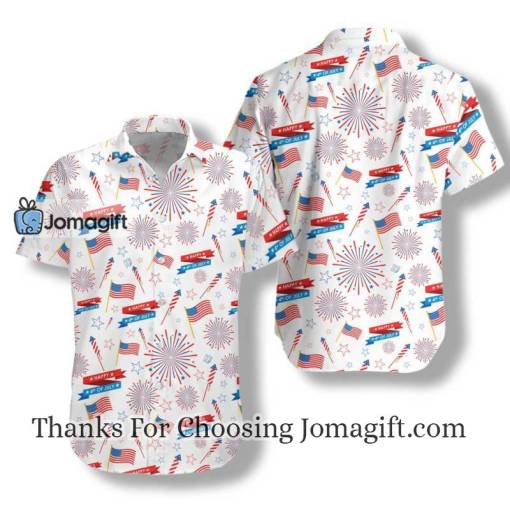 4Th Of July America Flag Firework Hawaiian Shirts Gift