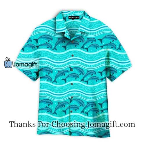 A Flock Of Dolphins In The Sea Pattern Hawaiian Shirt