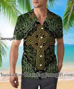 Amazing Celtic Cross St Patrick Green Hawaiian Shirt 2