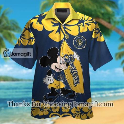 [Amazing] Milwaukee Brewers Mickey Mouse Hawaiian Shirt Gift