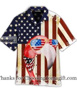 American Flag Flamingo Hawaiian Shirt 1