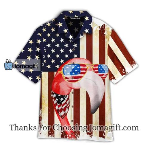 American Flag Flamingo Hawaiian Shirt