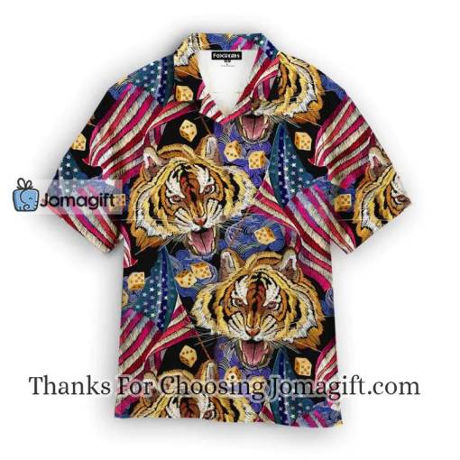 American Flag Tiger Head Hawaiian Shirt