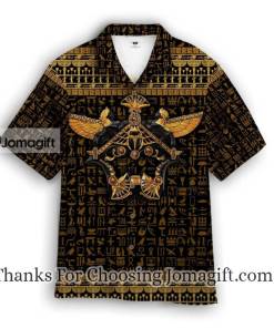 Ancient Egypt Scarab Beetle Golden Hawaiian Shirt 1