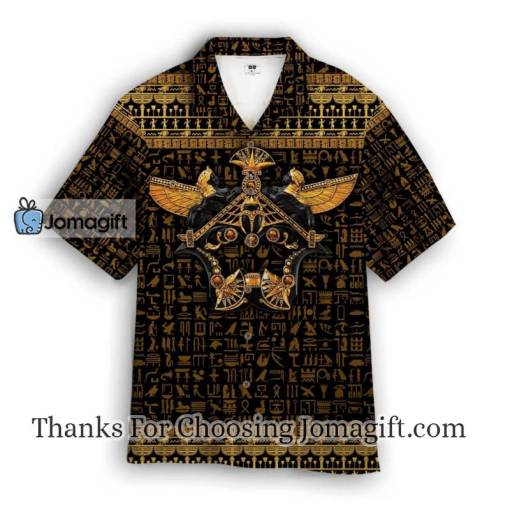 Ancient Egypt Scarab Beetle Golden Hawaiian Shirt