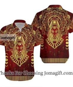 Anubis Pattern In Red Hawaiian Shirt 1