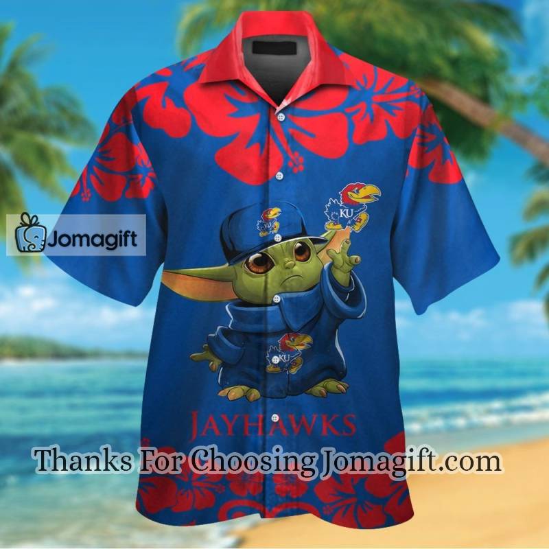 Available Now Kansas Jayhawks Baby Yoda Hawaiian Shirt For Men And Women