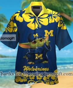 [Available Now] Michigan Wolverines Baby Yoda Hawaiian Shirt Gift