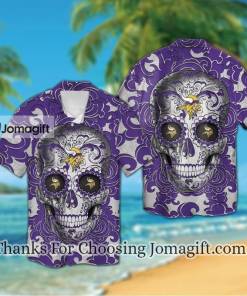Available Now Minnesota Vikings Sugarskull Hawaiian Shirt Gift